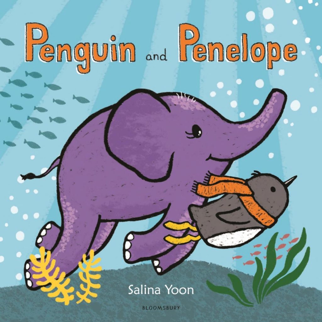 Image shows book cover of Penguin and Penelope by Salina Yoon