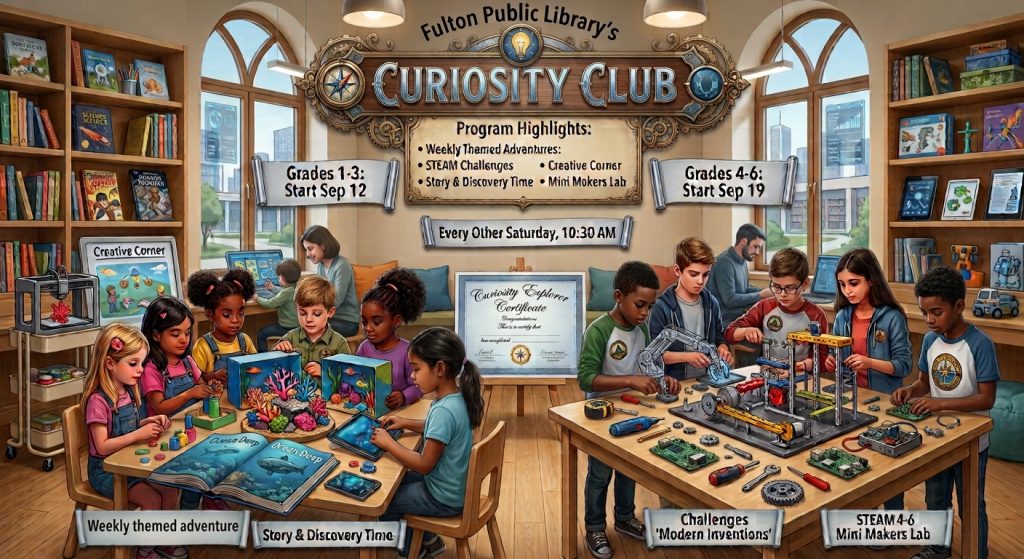 Curiosity Club for Kids: Alternating Saturdays for each grade level: Grades 1-3 and Grades 4-6